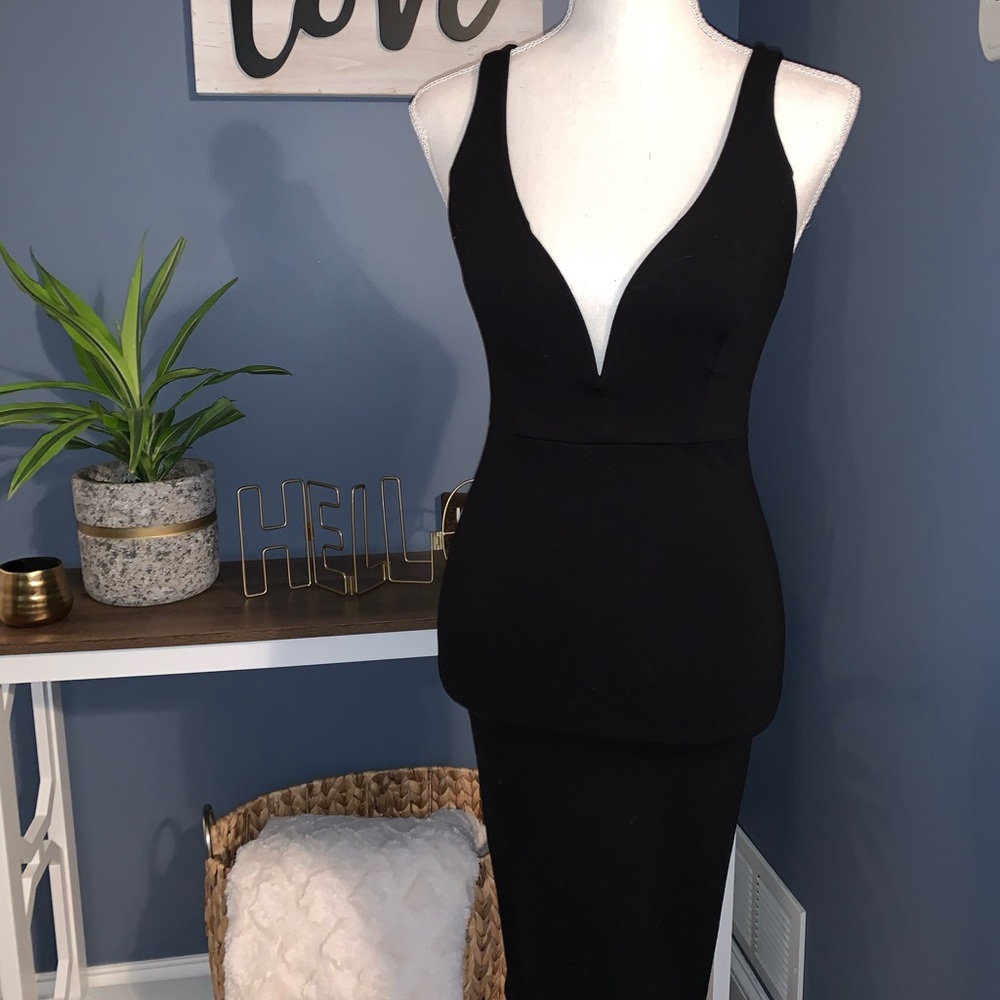 Low cut black dress